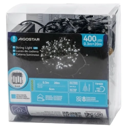 Lampki choinkowe 400 led na baterie 4AA 20 m zimne - zdjęcie 7