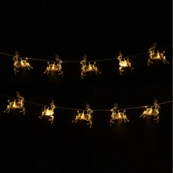 Lampki choinkowe 20 led renifery na 3 baterie AA - Ciepła 3m