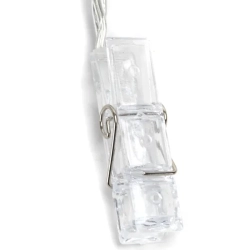 Lampki choinkowe 10 LED w kształcie spinacza na 3 baterie AA - Ciepła1,5M