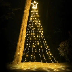 Niskonapięciowe lampki gwiazda z dziewięcioma sznurami led po 3,5m dł.ciepła-wodospad