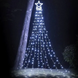 Niskonapięciowe lampki gwiazda z dziewięcioma sznurami led po 3,5m dł. Zimna-wodospad