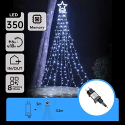 Niskonapięciowe lampki gwiazda z dziewięcioma sznurami led po 3,5m dł. Zimna-wodospad