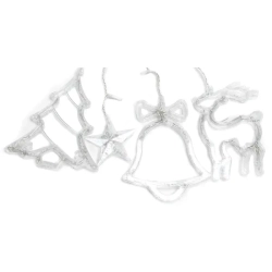 Niskonapięciowe lampki sople jelenie i dzwonki 120led zimne 3m + pilot