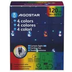 Niskonapięciowe lampki sople zakończone kulami z małymi kulkami 120led multi 3m+pilot