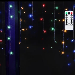 Kurtyna świetlna 200 LED RGBY 3x1m z pilotem efekt fali do dekoracji wnętrz