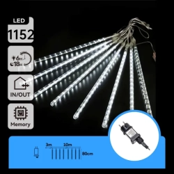 Zewnętrzne 80-centymetrowe lampki deszcz meteorytów 1152LED 10M Ciepłe