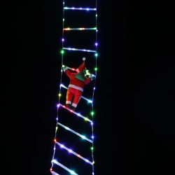 Niskonapięciowy zewnętrzy Mikołaj na świecącej drabinie 3m+3m multikolor - zdjęcie 4