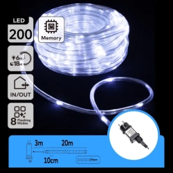 Wąż świetlny niskonapięciowy ZEWNTRZNY Φ9 mm 200led, chłodna biel 20m+3 - zdjęcie 3