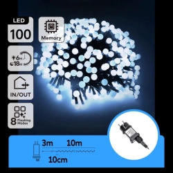 Niskonapięciowe Lampki choinkowe małe kulki z flashem 100led Zimna biel, 10m - zdjęcie 2