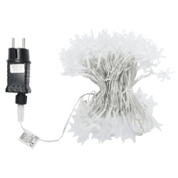 Niskonapięciowe lampki choinkowe w kształcie płatków śniegu i gwiazdek 50led 5m zimna biel