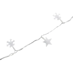 Niskonapięciowe lampki choinkowe w kształcie płatków śniegu i gwiazdek 100led 10m RGBY - zdjęcie 5