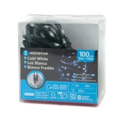 Niskonapięciowe płaskie lampki choinkowe 100 led Zimna biel, 10 m