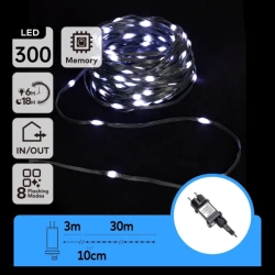 Niskonapięciowe lampki choinkowe 300 led taśmowe Zimna biel, 30 m