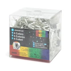 Niskonapięciowe lampki sople 400led fala, RGBY kolor+ciepła, 20m * 0,6m