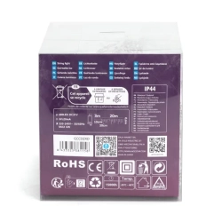 Niskonapięciowe lampki sople 400led fala, RGBY kolor+ciepła, 20m * 0,6m