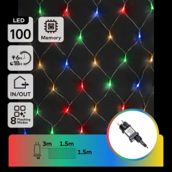 Niskonapięciowe lampki choinkowe siatka 100led RGBY1,5 * 1,5m(kolor+ciepła)