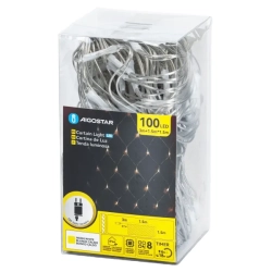 Niskonapięciowe lampki choinkowe siatka 100led Ciepła biel 1,5x1,5m