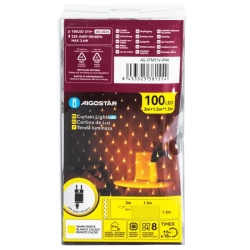 Niskonapięciowe lampki choinkowe siatka 100led Ciepła biel 1,5x1,5m