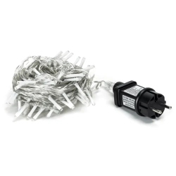 Zewnętrzne lampki choinkowe sznur 100led zimne 10m+3m