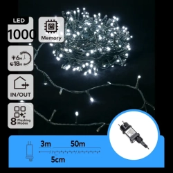 Zewnętrzne lampki choinkowe 1000led Zimna biel 50 m+3m - zdjęcie 3