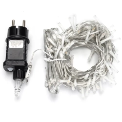 Zewnętrzne lampki choinkowe 100 led, RGBY kolor+ciepłe 10m+3m