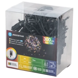 Zewnętrzne lampki choinkowe 300led RGBY 15m+3m kolor+ciepłe