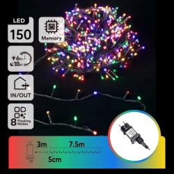 Niskonapięciowe zewnętrzne lampki choinkowe 150led RGBY (kolor+ciepłe) 7.5m — zdjęcie 3