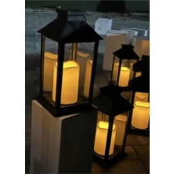 Latarenka Ogrodowa Solarna - Ciepła 28cm Lampion Znicz