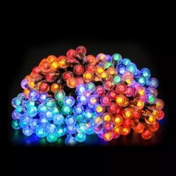 Lampki choinkowe małe kulki 100 LED na 3 baterie AA Multikolor 10 m