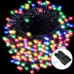 Lampki choinkowe sznur 500LED na baterie 4AA Multikolor 25 m RGB