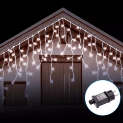 Niskonapięciowe zewnętrzne lampki sople 200 led Zimna biel, 10m