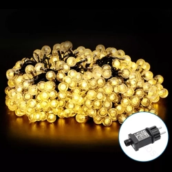 Niskonapięciowe przeźroczyste kulki 50led Ciepła biel 5m+3