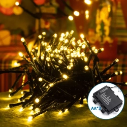 Lampki choinkowe sznur na 3 baterie AA 200LED 5M Ciepłe