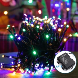 Lampki choinkowe sznur LED na 3 baterie AA 200LED 5m Multikolor