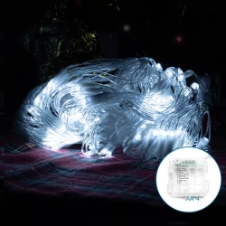 Lampki choinkowe 200led na 4 baterie AA 20 m zimne