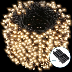 Lampki choinkowe sznur 400LED na baterie 4AA 20 m Ciepłe