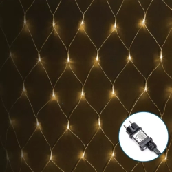 Niskonapięciowa siatka 100 led Ciepła biel, 1,5x1,5M