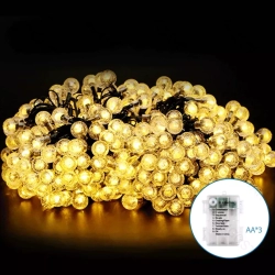 Lampki choinkowe kulki 25LED na 3 baterie AA Ciepłe 2,5 m