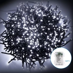 Lampki choinkowe sznur 25 LED na 3 baterie AA, Zimna biel, 2,5m