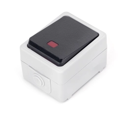 Włącznik pojedynczy natynkowy szary