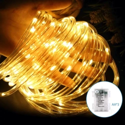 Lampki choinkowe wąż Φ5mm na 3 baterie AA, Ciepły 5m 50LED