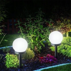 4 x kula ogrodowa solarna 10cm biała zimna zestaw