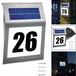 Podświetlana tabliczka z numerem domu led solarna