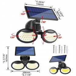 Lampa solarna COB czujnik ruchu i zmierzchu 10 W