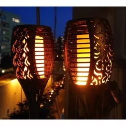 Wielka pochodnia ogrodowa led solar 51 led płomień