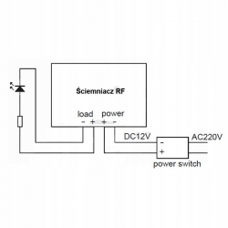 Sterownik kontroler ściemniacz do LED 12V 20A RF z