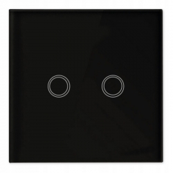 Włącznik dotykowy podwójny szklany czarny lub biały