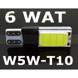 T10 W5W CANBUS ŻARÓWKA LED COB 6W ZIMNY BIAŁY-W-WA