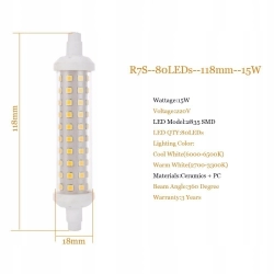 ŻARNIK HALOGENOWY LED R7S 15W 135 mm CIEPLY