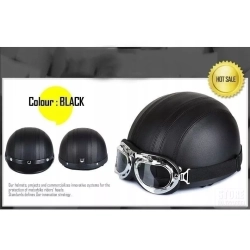 KASK RETRO ORZESZEK SKÓRZANY ROZMIAR L + GOGLE Wwa